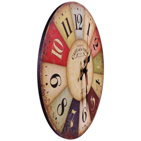 Orologio Da Parete Retrò PATIKIL 30 Cm - Silenzioso, Movimento Al Quarzo, Numeri Arabi, Marrone E Giallo, Per Cucina/soggiorno