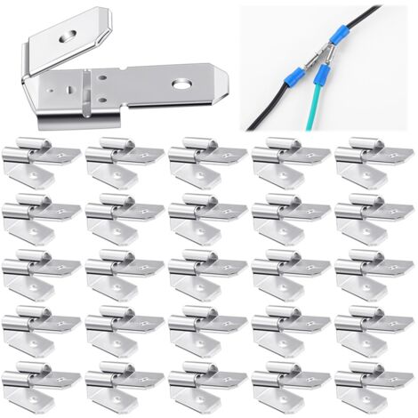 25 Bare Non Insulated PIGGYBACK Terminal Connectors #22-18 Gauge