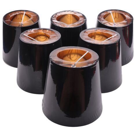 Curqia Set Di 6 Paralumi A Clip In Lino Bianco - Adatti Per Lampadari E Candele, Dimensioni: 8,9x14x13,2 Cm, Luce Morbida E Diffusa - 2