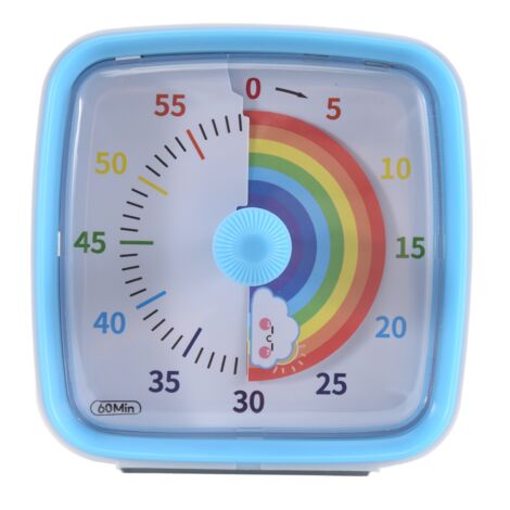 Timer Visivo 60 Minuti Con Luce Notturna E Motivo Arcobaleno - Silenzioso - Per Studio, Cucina E Bambini