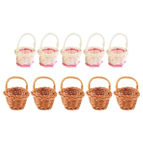 Porta Bomboniere Povxlum Cesto Portaoggetti Nel Tessuto Con Manico E Nastro Cestino Decorativo In Rattan