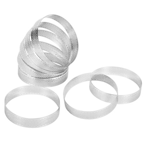 Confezione Da 10 Anelli Per Crostate In Acciaio Inossidabile Da 5 Cm Per Torte Perforate A Caldo~p136041655 - 9