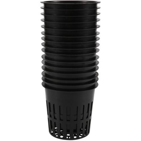 50 Vasi A Rete Per Idroponica In Plastica, 7.6 Cm, Con Fessure Per Aerazione, Per Piante E Talee, Nero