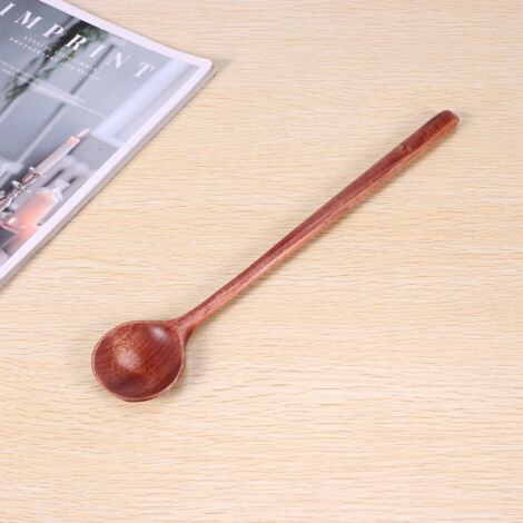 Set 6 cucchiai grandi in legno per mescolare Cucchiaio lungo in legno Utensili da cucina rustici Utensili da cucina in legno - Italia