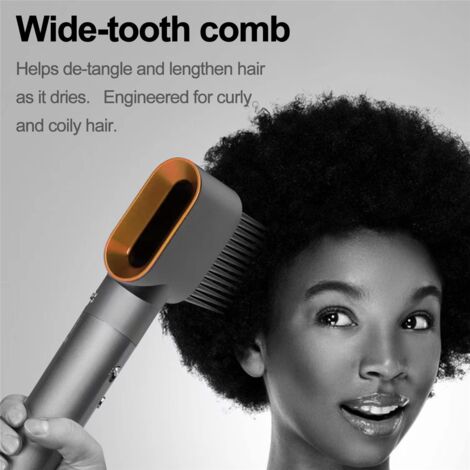 DAZISEN Pettine per Capelli Afro - Nero in Plastica, Pettine Afro per Capelli a Denti Larghi per Districare e Acconciare, Uomini e Donne