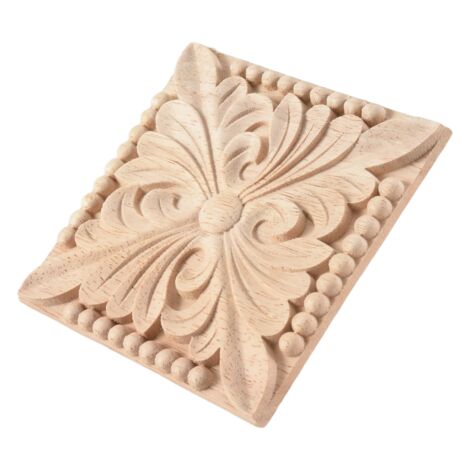 Decorazione Floreale In Legno Intagliato, Ornamento Per Armadi E Mobili, Stile Europeo, 12x12 Cm, 1 Pezzo