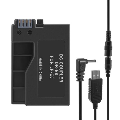 Batteria Fittizia USB Per Canon LP-E8 – Alimentazione Continua Per Fotocamere 550D 600D 650D 700D DSLR