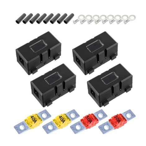 Portafusibili Auto 16 AWG 5 Pezzi Con 14 Fusibili Standard - Kit Cablaggio Impermeabile 12V
