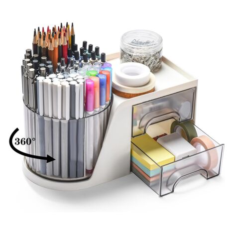 Secchio for pennelli da trucco rotante a 360 °, scatola porta pennelli portatile, rossetto, matita for sopracciglia, pennello for ombretto, utensili da cucina antipolvere ( Color : Marrone , Size : Pi