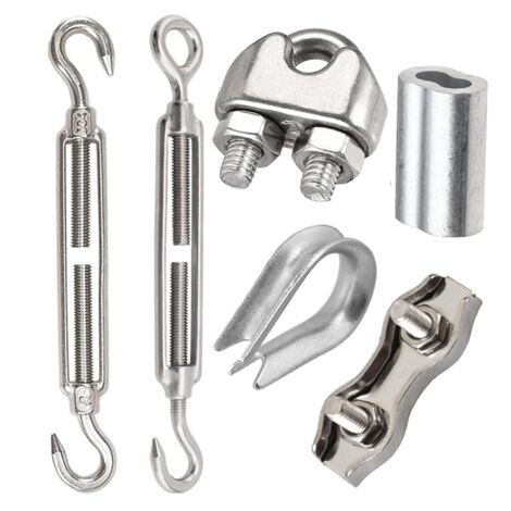 Tenditore Per Stendibiancheria In Alluminio | Stringicavo Per Pulegge E Fili Fissi | 1 Pezzo Argento