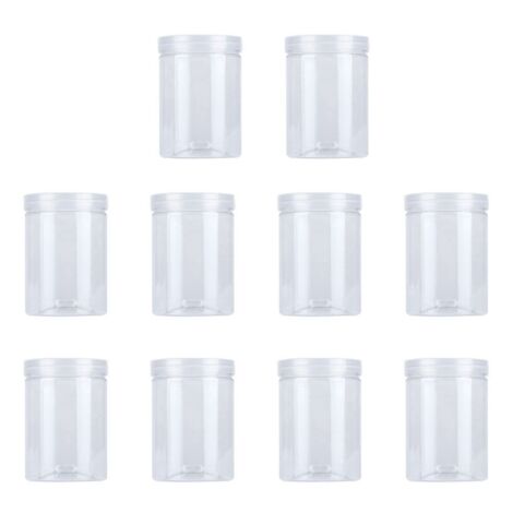 10 Barattoli Per Alimenti Da 500 Ml In Plastica Trasparente Sigillata 10-barattoli-per-alimenti-da-500-ml-in-plastica-trasparente-sigillata