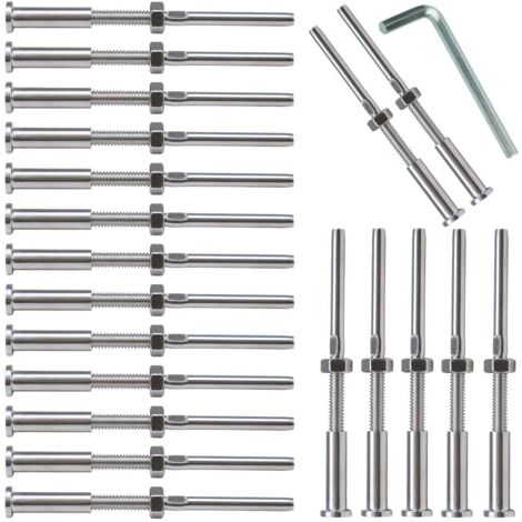 20 Perni A Testa Piana Con Foro Singolo - Acciaio Inox 304, 4x20 Mm, Per Serrature, Cerniere, Progetti Fai-da-te