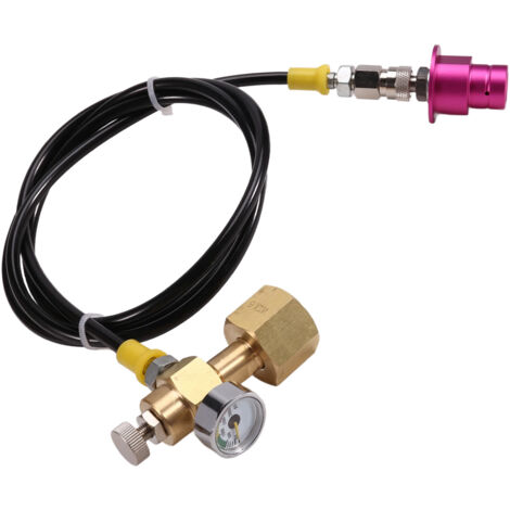 Adattatore Per Bombola CO2 Con Tubo Flessibile - W21.8-14 - 36 Pollici - Manometro Incluso - Per Ricarica Soda E Gas