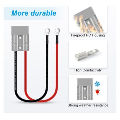 50A 600V Connettore Batteria, Connettore per Batteria Connessione Rapida, Alimentazione modulare 50A, per Auto, Rimorchio, Winch Trailer Verricello, presa per batteria da 50 ampere