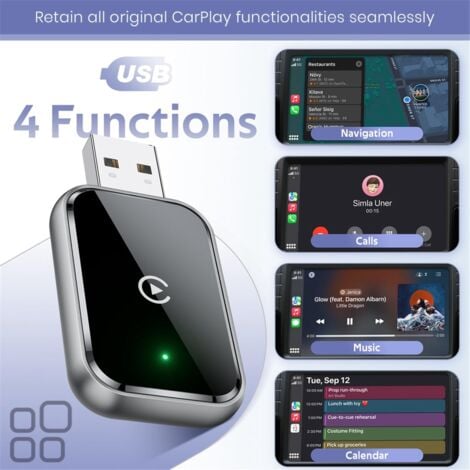 Adattatore Wireless CarPlay Per IPhone - Convertitore Cablato A Wireless, Plug & Play