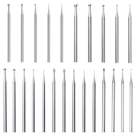Set 6 Mandrini Diritti In Nichel Con Slot Per Gioielli - Gambo 3/32" Per Rotary Tools