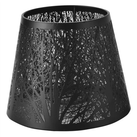 Paralume A Gabbia Diamantata In Metallo Nero - Stile Vintage Per Lampadari - 4