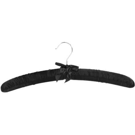 HANGERWORLD 10 Grucce Imbottite In Raso Nero 38 Cm - Appendini Lusso Per Abiti, Cappotti, Abiti Da Sposa E Lingerie - 2