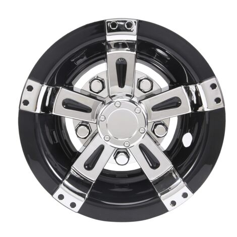 OMAC Coprimozzi Da 15 Pollici: Set Da 4 Copriruota In ABS, Design Bicolore Nero/Bianco Per Auto - Compatibili Con VW, Fiat, Renault