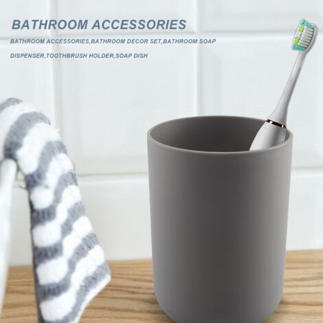 Set Da Bagno Universale Copri Water Scopino Wc Porta Rotolo Di Carta Per Casa In Plastica Bianco Beige Nero 78641150