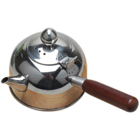 Bollitore A Collo Di Cigno In Acciaio Inox 500 Ml Per Caffè A Filtro - Versamento Di Precisione, Manico In Legno, Compatibile Induzione