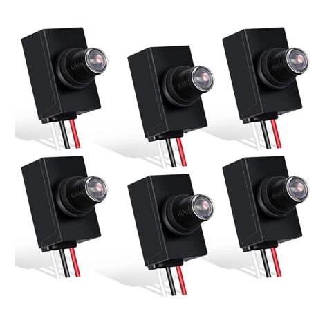 IWOWHERO Interruttore Crepuscolare Mini 12V-48Vdc Per Esterno: Accensione Automatica Con Sensore Luce Per Lampioni E Giardino