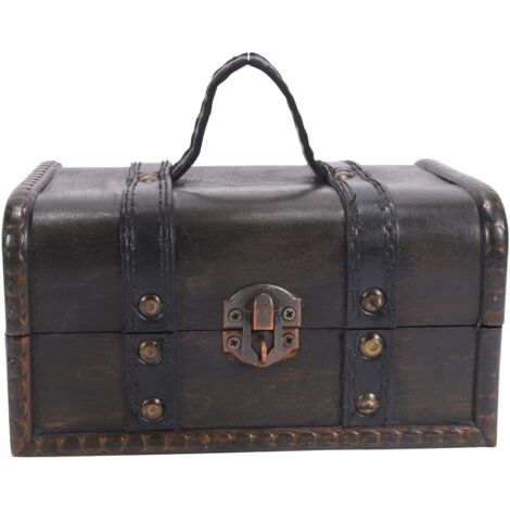 Scatola Portagioie Vintage In Legno Con Motivo Floreale – Scrigno Per Gioielli, Orologi, Piccoli Tesori, Maniglia In Ottone, Regalo Ideale