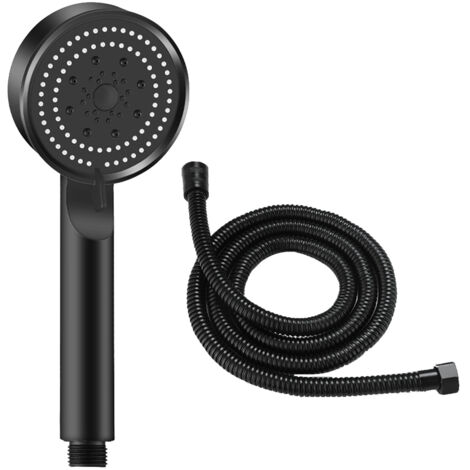 Soffione Doccia Aiscsc 8 Modalità, 12,7 Cm, 62 Ugelli In Silicone, Alta Pressione, Giunto In Ottone, Finitura Nera Opaca