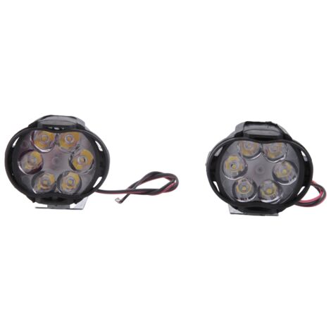 Lot De 2 Phares LED Moto 10W 1000LM - Universel Scooter, ATV, Blanc 6000K, Étanche IP65 - 8