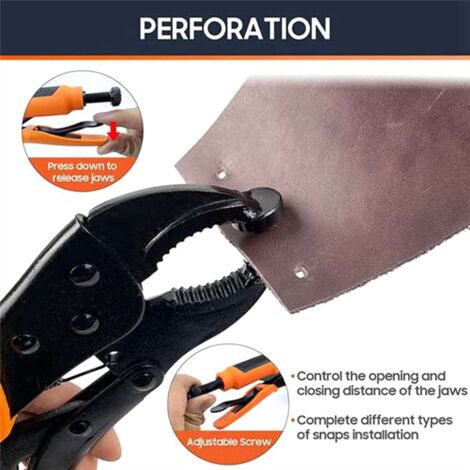Set di bottoni a pressione con pinza nera 15 ottone bottoni