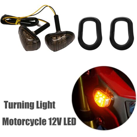 Frecce LED Universali Per Moto EVGATSAUTO - Coppia (Sinistra E Destra) Fumo E Ambra, Impermeabili, 12V
