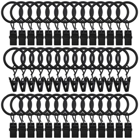 Anawakia Set di 10 anelli per tende con pinze in metallo, ganci per tende, anelli con clip (bronzo, diametro interno 50 mm