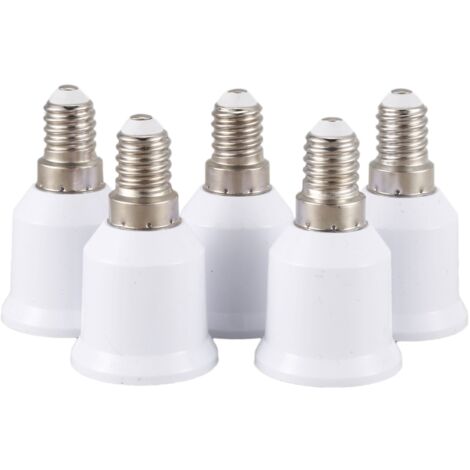 Adattatore Lampadina Da E27 A E14 - Convertitore In PBT E Metallo, Bianco E Ottone, 4,2 Cm