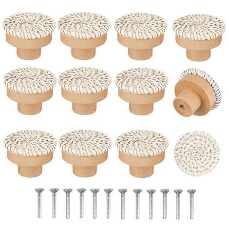 Vassoio Rotondo In Rattan Intrecciato A Mano, 22 Cm, Per Servire Snack E Decorazione Rustica - 2