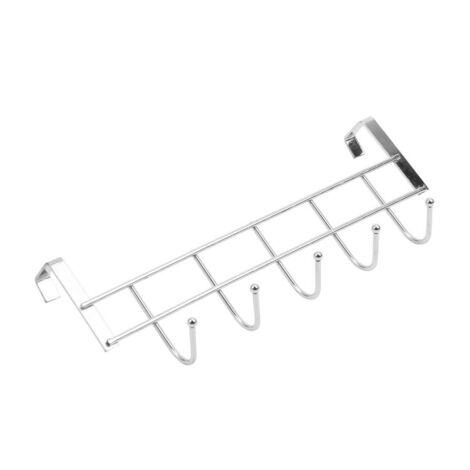 Ganci Sopra Porta Con Cestini E Asta Rosa | Porta Asciugamani E Cappotti 5 Ganci | Organizer Per Porta 39x39 Cm - 5