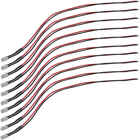 10pcs Diodi LED 5mm Pre-cablati - Luci A LED Bluce Per Circuiti, Decorazioni (Tensione 5-12V)