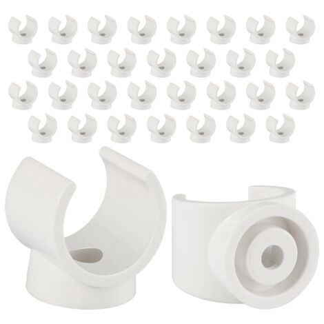 25 Morsetti Per Tubi Da 1 Pollice (25mm) A Forma Di U - Fascette Portatubo In PVC Bianco Per Fissaggio E Organizzazione