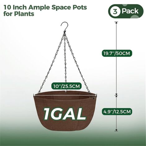 2 Fioriere Sospese In Resina Bianca – 21 Cm Con Catene E Sottovaso – Fori Di Drenaggio E Autoirrigazione – Per Balcone E Giardino