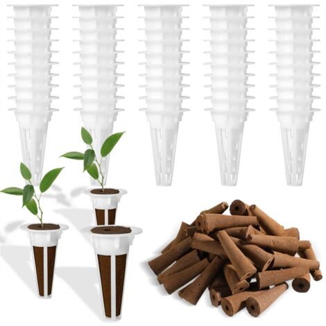 Cabilock Set di 30 vasi idroponici per la coltivazione di piante e orchidee, in plastica, per coltura dell'acqua, rotondi, in rete