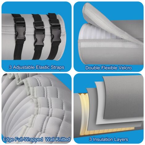 Copertura Isolante Per Tubo Condizionatore Portatile Zoegneer, 150x53 Cm, Universale Per Tubi Da 12,7-15,2 Cm, Risparmio Energetico, Argento