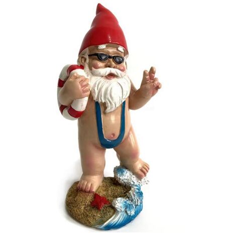 Statua Gnomo Da Giardino Con Pescatore – 24 Cm – Decorazione Per Esterni In Resina, Antiruggine E UV – Regalo Per Amanti Della Pesca E Del Giardinaggio