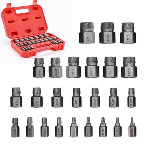 Set di 10 estrattori per tubi multi-spline rotti, viti prigioniere