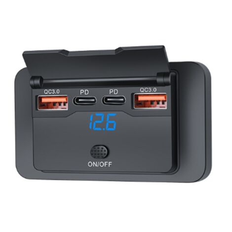 Presa accendisigari, doppia porta USB, 4,2 A, CC 12 V, interruttore