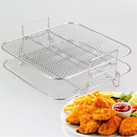 Set Di Griglie Impilabili Per Friggitrice Ad Aria – 3 Pezzi In Acciaio Inox 304, Diametro 20,3 Cm, Multiuso, Lavabili In Lavastoviglie