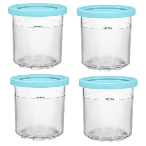 2 Contenitori Ricambio Per Ninja CREAMi Swirl NC700EU/NC701EU - Per Gelato Fatto In Casa (Grigio/Trasparente)