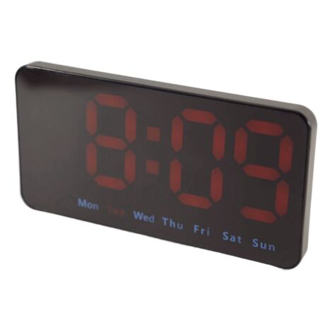 Lyrlody Orologio Da Parete Digitale LED, 48x18.5x5 Cm, Con Data E Temperatura, Alluminio E Vetro