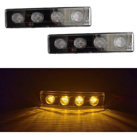 Luci Tetto Per Camion E Rimorchi - Kit Da 5 Luci Di Marcia/segnalazione Ambra O Fumè | 12V, Impermeabili, Facile Installazione
