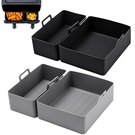 Rivestimenti In Silicone Per Philips Airfryer Doppio Cestello Serie 3000 – Set Da 6L E 3L, Antiaderenti, Riutilizzabili, Privi Di BPA