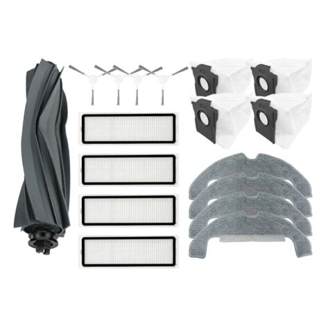 Kit d'accessoires de rechange compatibles avec Dreame D10 Plus Gen 2/RLD32GD Robot Aspirateur Pièces 1 brosse principale en caoutchouc, 2 brosses latérales, 2 filtres HEPA, 2 sacs à poussière, 2