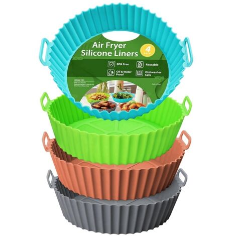 Altalsby Confezione Da 2 Rivestimenti In Silicone Per Friggitrice Ad Aria – Nero, Antiaderente E Facile Da Pulire, Proteggi Il Cestello - 5